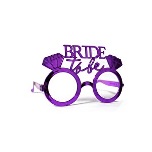 Bride To Be Bekarlığa Veda Partisi Gözlüğü Tek Taşlı Bride Gözlük Mor
