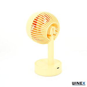 Winex Mini Taşınabilir Portatif Fan 3 Kademeli Vantilatör Sarı
