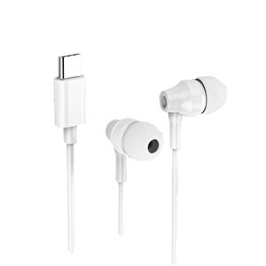 Dvip X11 İn-ear Extra Bass Type-c Mikrofonlu Kablolu Kulaklık Beyaz Beyaz