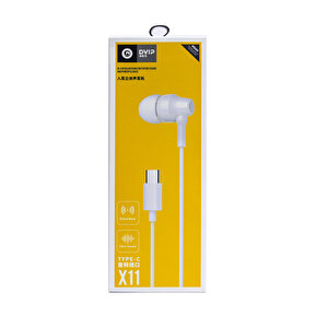 Dvip X11 İn-ear Extra Bass Type-c Mikrofonlu Kablolu Kulaklık Beyaz