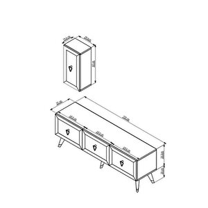 Scala Lazer Desenli Tv Ünitesi Beyaz Altın 150 Cm