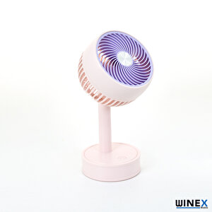 Winex Mini Taşınabilir Portatif Fan 3 Kademeli Vantilatör Pembe