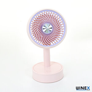 Winex Mini Taşınabilir Portatif Fan 3 Kademeli Vantilatör Pembe