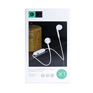 Dvip X1 In Ear Neckband Bass Bluetooth Sports Kulaklık Beyaz