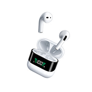 Dvip P50 Pro Tws Dijital Ekranlı Bluetooth Kulaklık Beyaz Beyaz