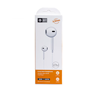 Dvip X7m 3.5mm Jack Girişli Mikrofonlu Kablolu Kulaklık Beyaz Beyaz