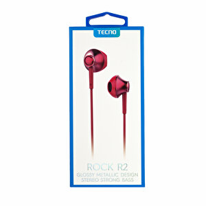 Tecno Spark 7 Rock R2 Kablolu Mikrofonlu Kulaklık Kırmızı