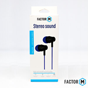 Factor­ M Fm­03 Kulakiçi Mikrofonlu Kablolu Kulaklık Mavi (fm­fm03km)
