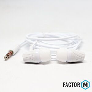 Fm­03 Kulakiçi Mikrofonlu Kablolu Kulaklık Beyaz (fm­fm03kb) Beyaz