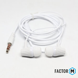 Fm­03 Kulakiçi Mikrofonlu Kablolu Kulaklık Beyaz (fm­fm03kb) Beyaz