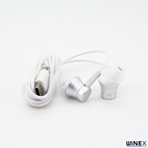 Basic Type-c Mikrofonlu Kablolu Kulaklık Beyaz
