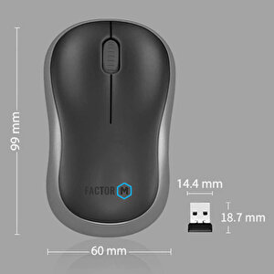 Factor M M1 Süper Sessiz Kompact Kablosuz Mouse Siyah