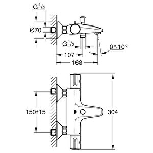 Grohe Grohtherm 800 Termostatik Banyo Bataryası - 34576000