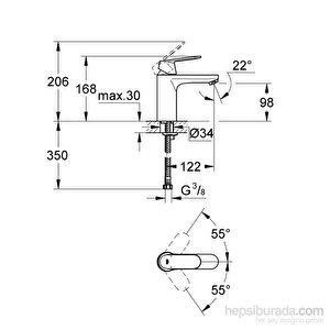 Grohe Eurocosmo Tek Kumandalı Lavabo Bataryası - 23327000