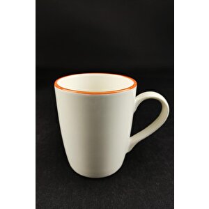 Digithome Orange Rim Porselen Kupa 250 Ml Turuncu - Tl4029381 C320.003