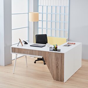 Granat Ofis Çalışma Masası Beyaz-meşe