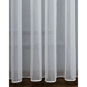 Bambu Kendinden Desenli Düz Tül Perde 1/3 Sık Pile 450x270 cm