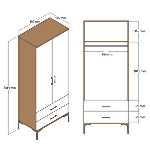 Kumsal 2 Kapili (t) Gardrop - Li̇dya / Krem