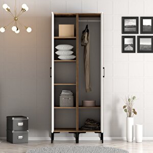 Kumsal 2 Kapili (ps) Gardrop - Li̇dya / Beyaz Ceviz Beyaz