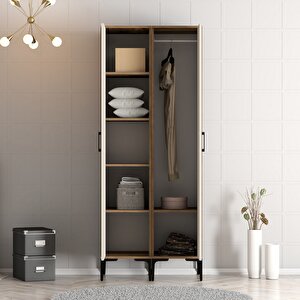 Kumsal 2 Kapili (pp) Gardrop - Li̇dya / Krem Ceviz-Krem