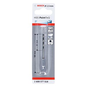 Pointeq 2,5mm 1/4 Adap. Metal Matkap Ucu 1'li 2608577518 Bosch