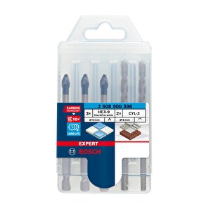 Expert 3 X Hex9 2 X Cyl3 5'li 6 Mm Sert Seramik Delme Ucu 2608900596