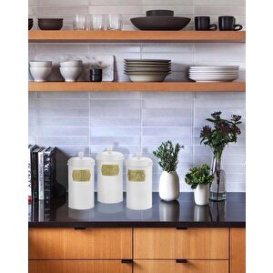 Çay Şeker Kahve Kavanozu - Beyaz