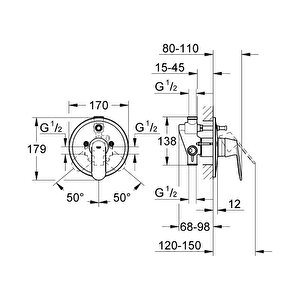 Grohe Eurosmart Cosmo Ankastre Banyo Bataryası Ve İç Set