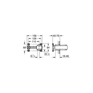 Grohe Tek Kumandalı Lavabo Bataryası 1/2", Universal Ankastre İç Gövde - 23571000
