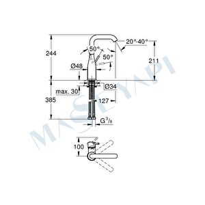 Grohe Tek Kumandalı Lavabo Bataryası 1/2", Universal Ankastre İç Gövde - 23571000