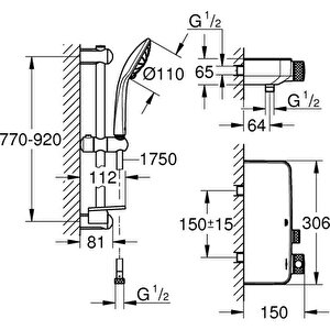 Grohe Grohtherm Smartcontrol Termostatik Duş Bataryası / Duş Seti Dahil - 34721000