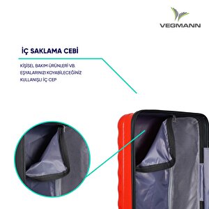 Vegmann Delphin Seri Kırmızı 3'lü Valiz Seti