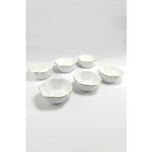 Digithome Porselen 6'lı Dalgalı Kase 10 Cm Yaldızlı - Wb-322 66416