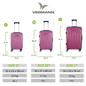 Vela Violet 3'lü Valiz Seti Violet