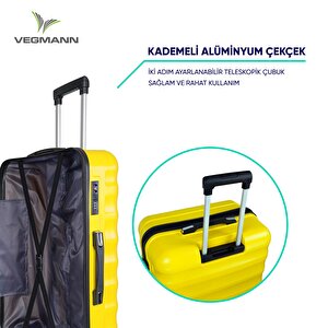 Vegmann Delphin Seri Sarı 3'lü Valiz Seti