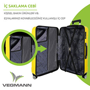 Vegmann Vela Sarı 3 Lü Valiz Seti