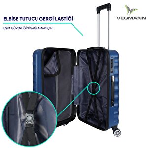 Vegmann Delphin Seri Mavi 3'lü Valiz Seti