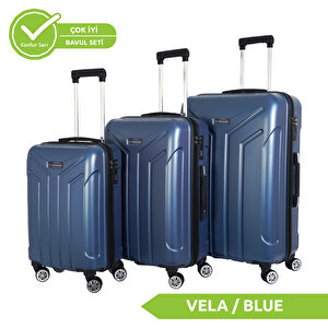 Vela Mavi 3 Lü Valiz Seti Mavi