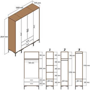 Kumsal 4 Kapili (str) Gardrop - Li̇dya / Beyaz