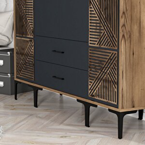 Kumsal 4 Kapili (ptp) Gardrop - Li̇dya / Antrasi̇t