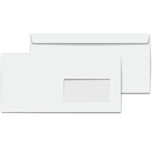 Gen-of Pencereli Diplomat Zarf Silikonlu 105x240 Mm 110 Gr 100 Lü Beyaz