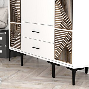 Kumsal 4 Kapili (ptp) Gardrop - Beyaz / Beyaz
