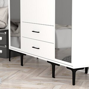 Kumsal 4 Kapili (rtr) Gardrop - Beyaz / Beyaz
