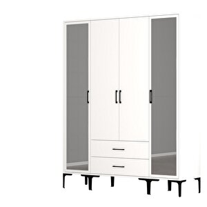 Kumsal 4 Kapili (rtr) Gardrop - Beyaz / Beyaz