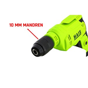 Haıs 6110 Darbesiz Elektirikli Matkap 10mm Mandren Delici 450w Yeşil