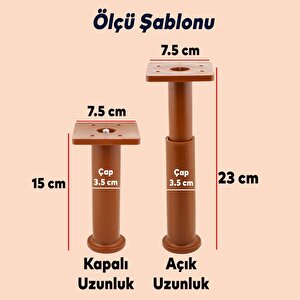 Aspen 6'lı Set Mobilya Tv Ünitesi Çekyat Koltuk Kanepe Destek Ayağı 20 Cm Ahşap Desenli Baza Ayak