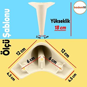 Aspen 6'lı Set Mobilya Tv Ünitesi Koltuk Kanepe Konsol Destek Ayağı Ayakları 18 Cm Krem M8