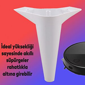 Aspen 6'lı Set Mobilya Tv Ünitesi Koltuk Kanepe Konsol Destek Ayağı Ayakları 18 Cm Beyaz M8