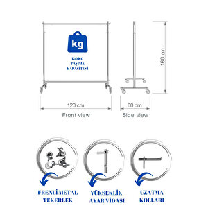 Ayarlanabilir Kromaj Kaplı Orta Stand Konfeksiyon Standı Askılık Yüksek Kalite Metal Orta Stand