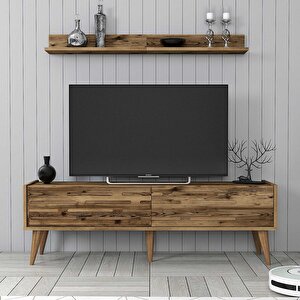 Valensi̇ya 140cm Tv Üni̇tesi̇ Ve Orta Sehpa Takimi - Cevi̇z / Cevi̇z Ceviz-Ceviz
